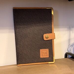Ted Lapidus- Vintage Brown Patterned Notebook with Tan Accents